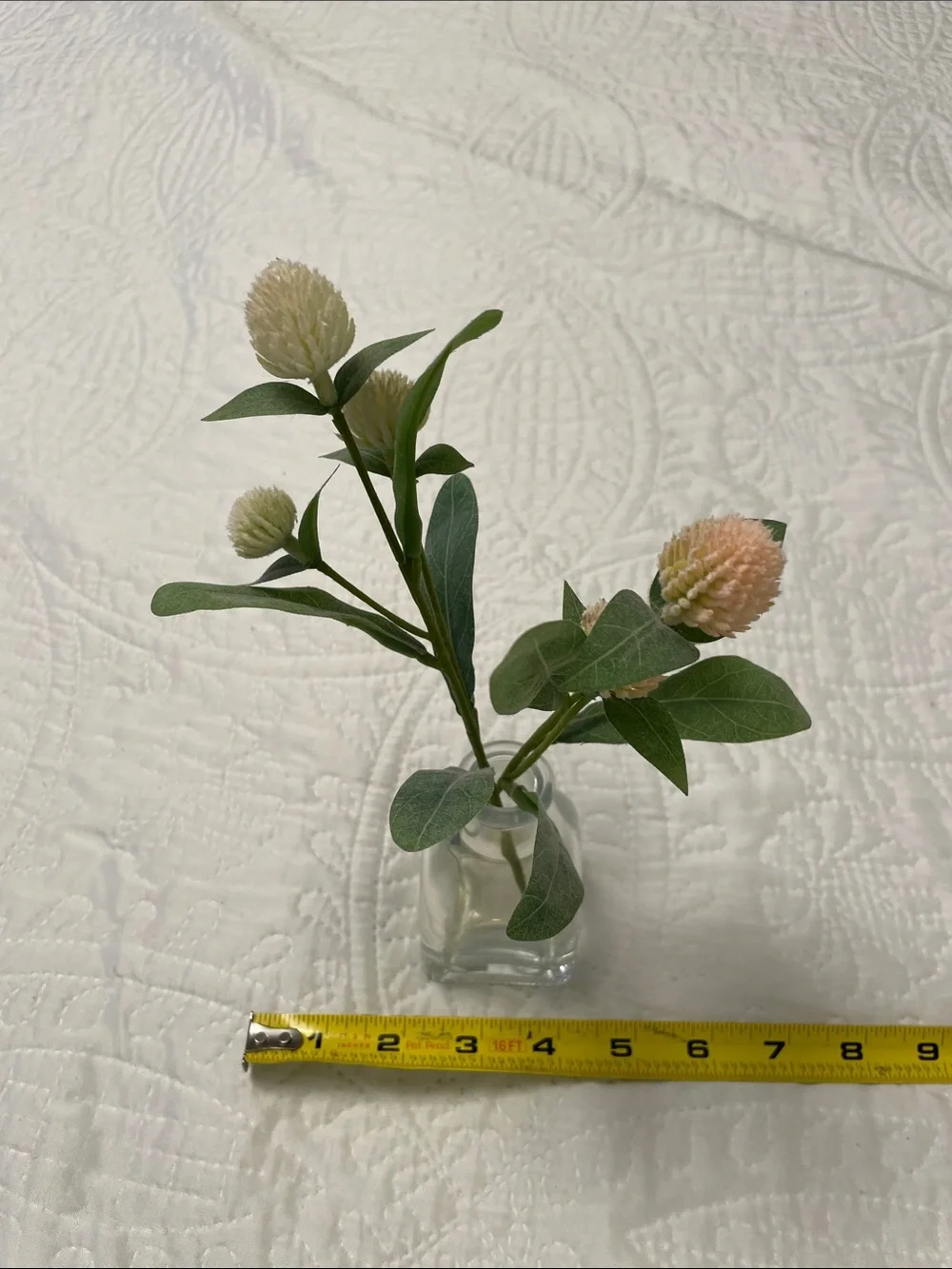 Hearth & Hand with Magnolia Faux Thistle Arrangement in Glass Vase with Resin